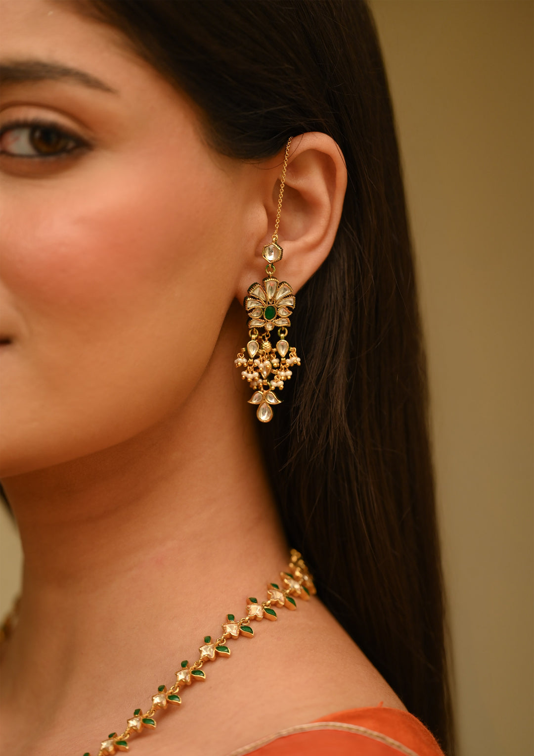 Parijat Earrings with Kanauti
