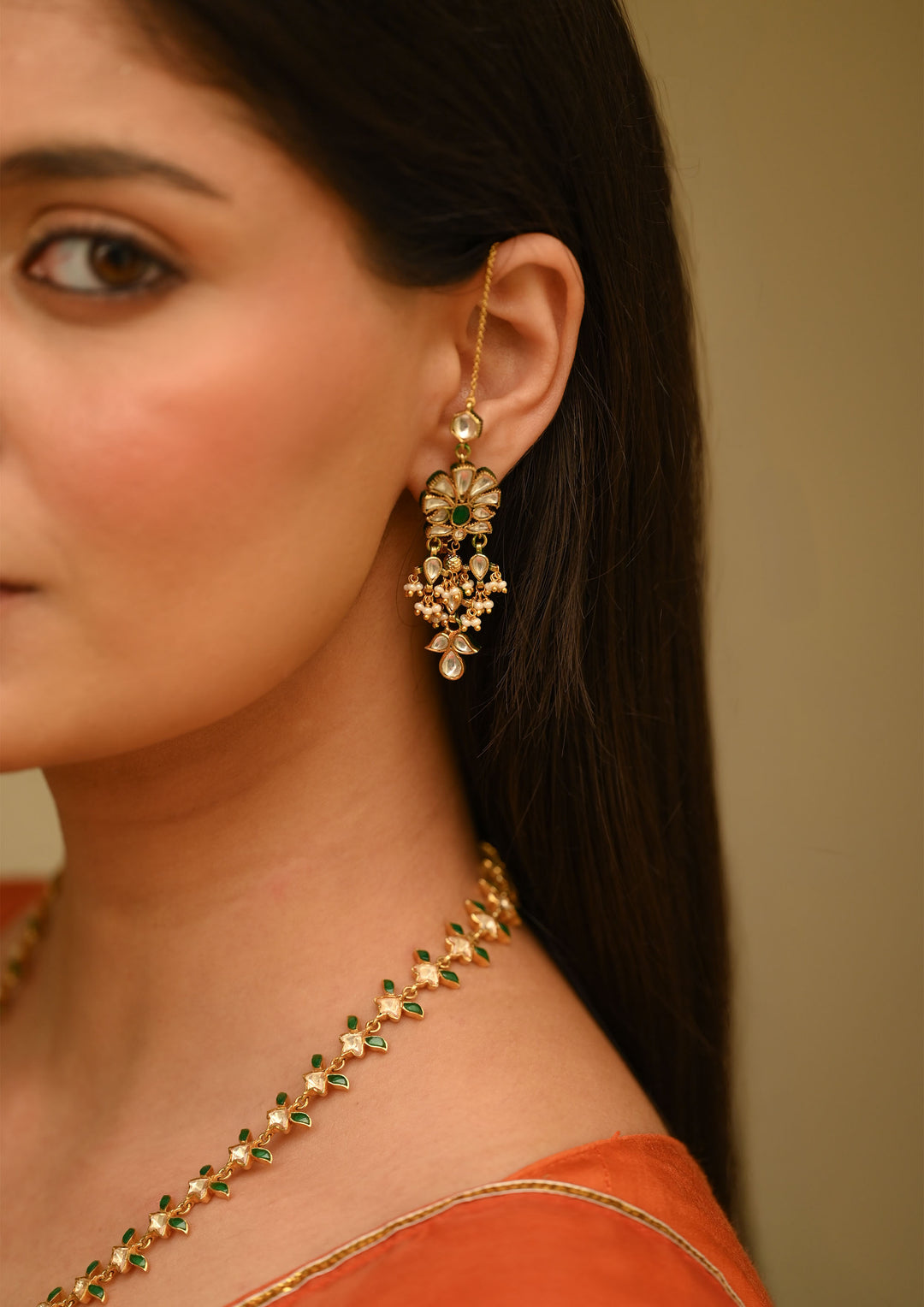 Parijat Earrings with Kanauti