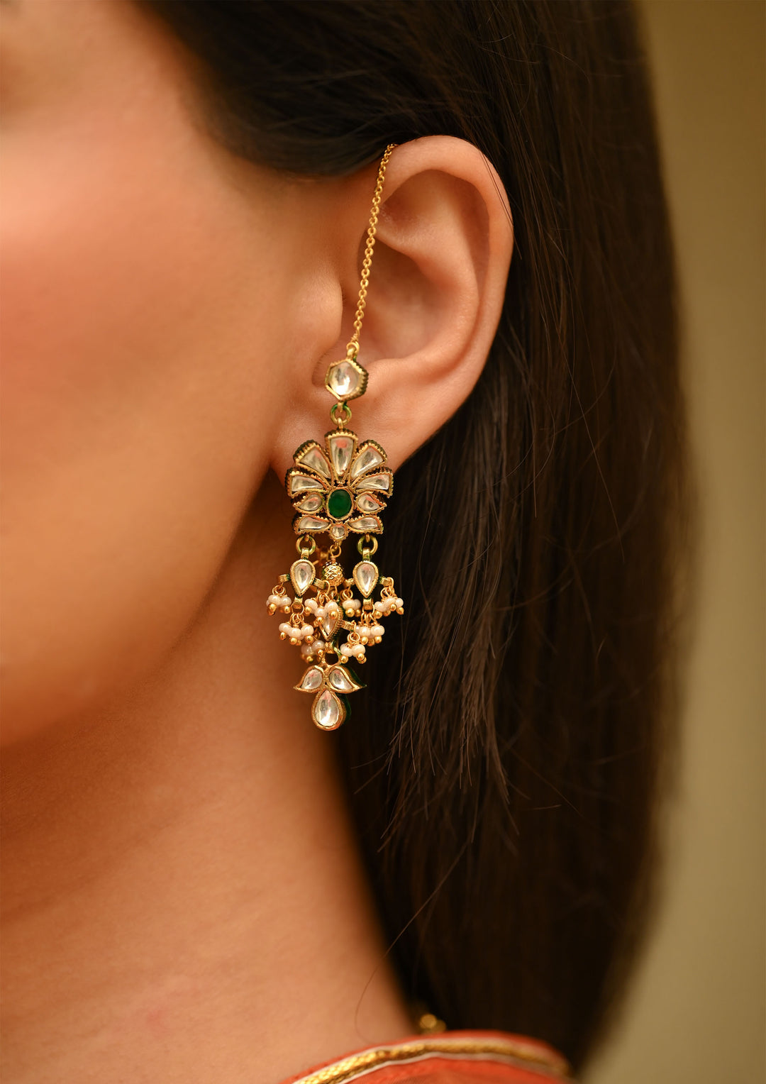 Parijat Earrings with Kanauti