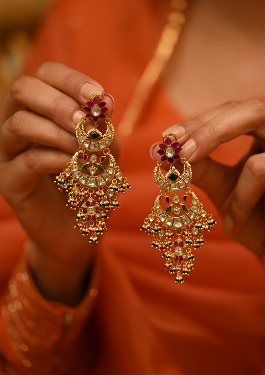 Sterling Silver Shringaar Chaandbaali Earrings