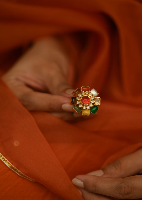 Sterling Silver Navrasa Ring