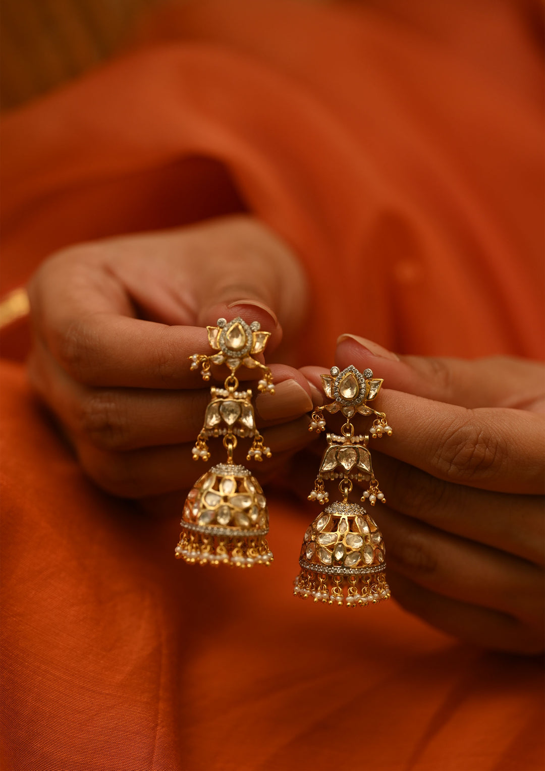 Sterling Silver Padmaveda Jhumka