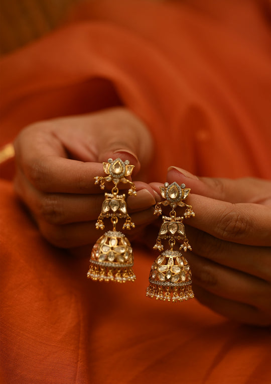Sterling Silver Padmaveda Jhumka