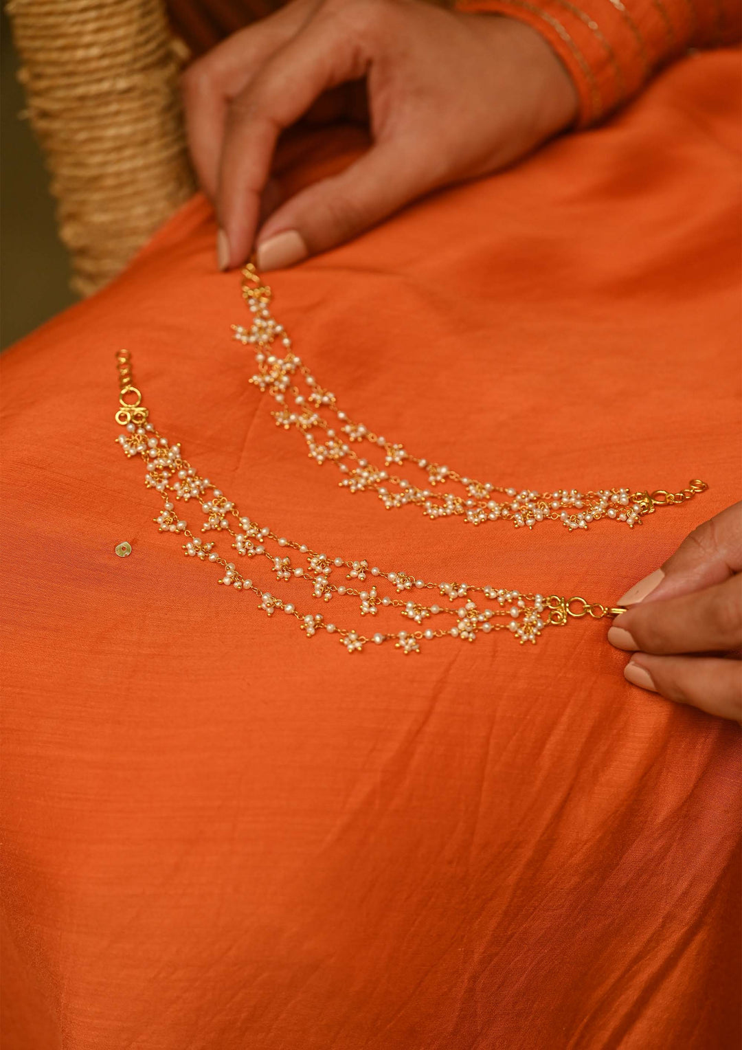 Gayatri Triple Line Hair Chain (Pair)