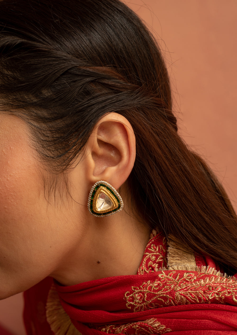 Sterling Silver Patan Stud Earrings