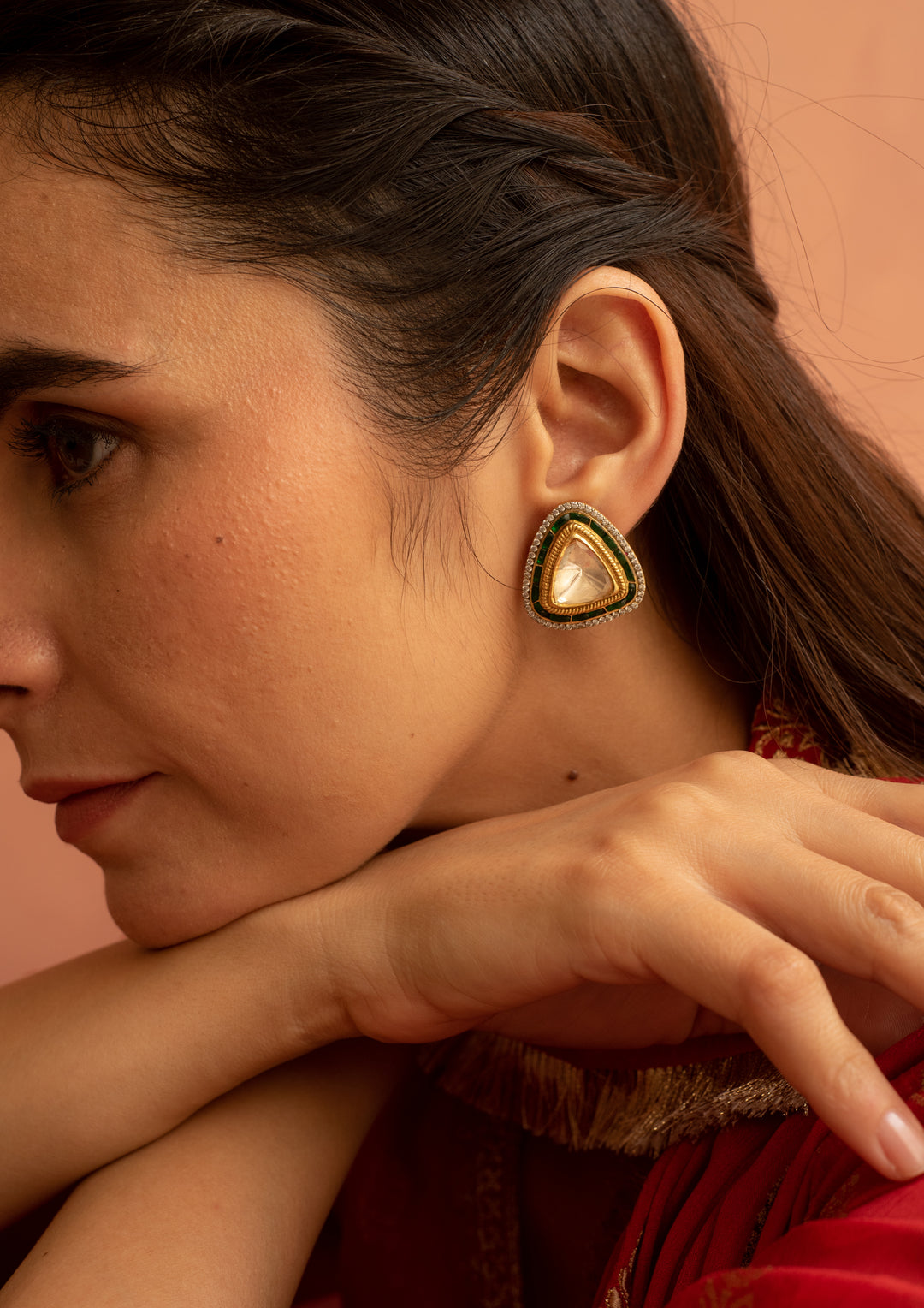 Sterling Silver Patan Stud Earrings
