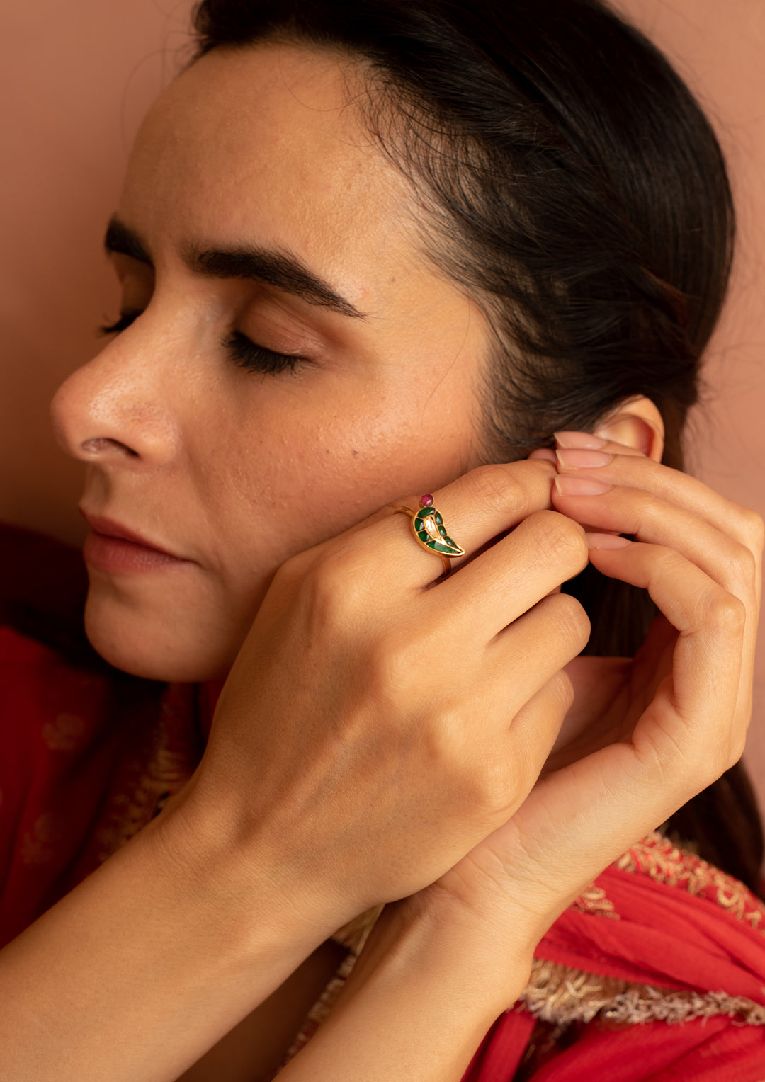 Sterling Silver Chiraiya Multicolored Ring (Adjustable)