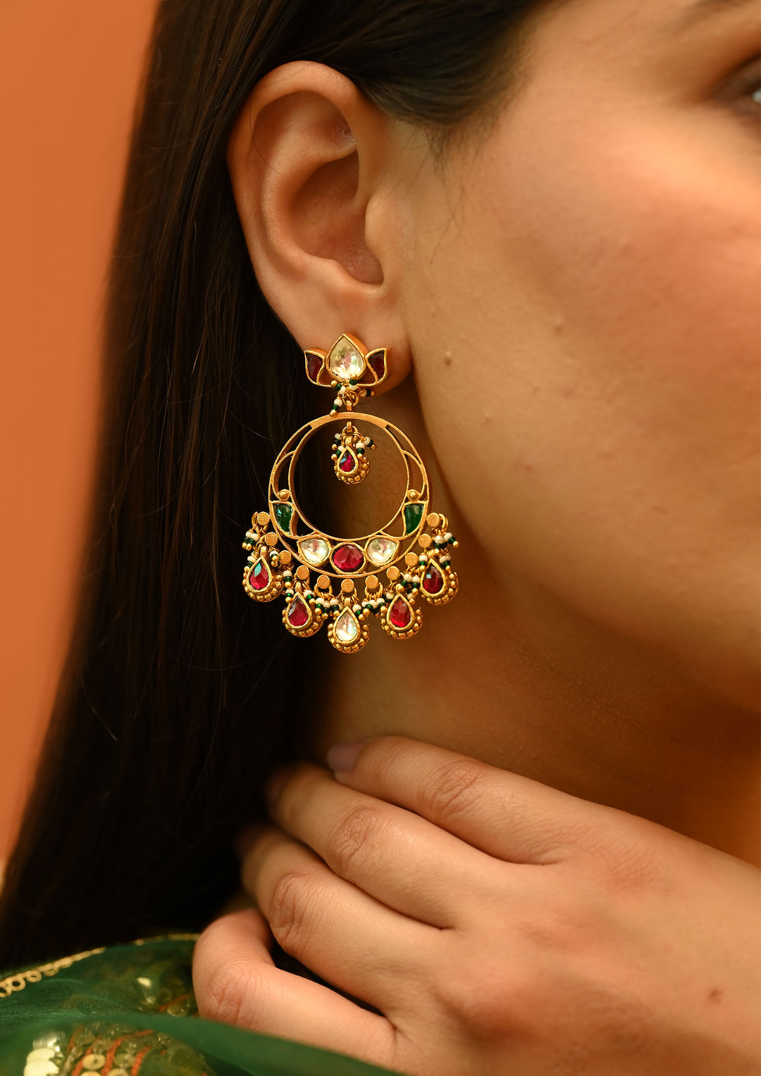 Multicolored Lotus Chaandbali