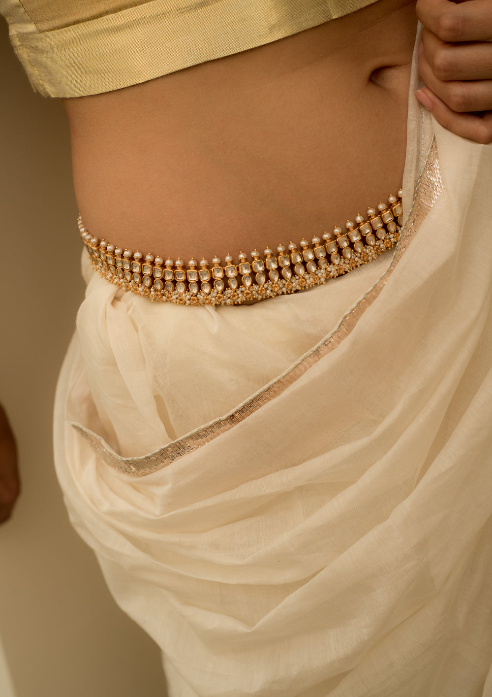 Golconda Kundan Multipurpose Kamarbandh and Necklace (Customized Size)
