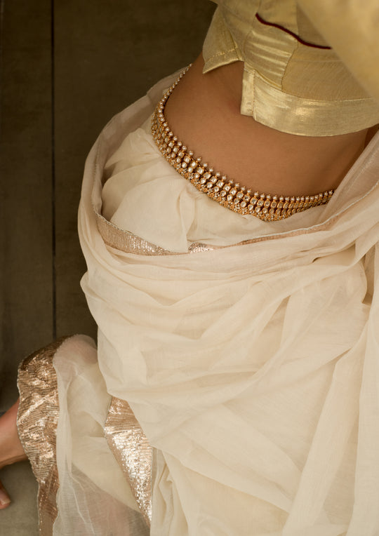 Golconda Kundan Multipurpose Kamarbandh and Necklace (Customized Size)