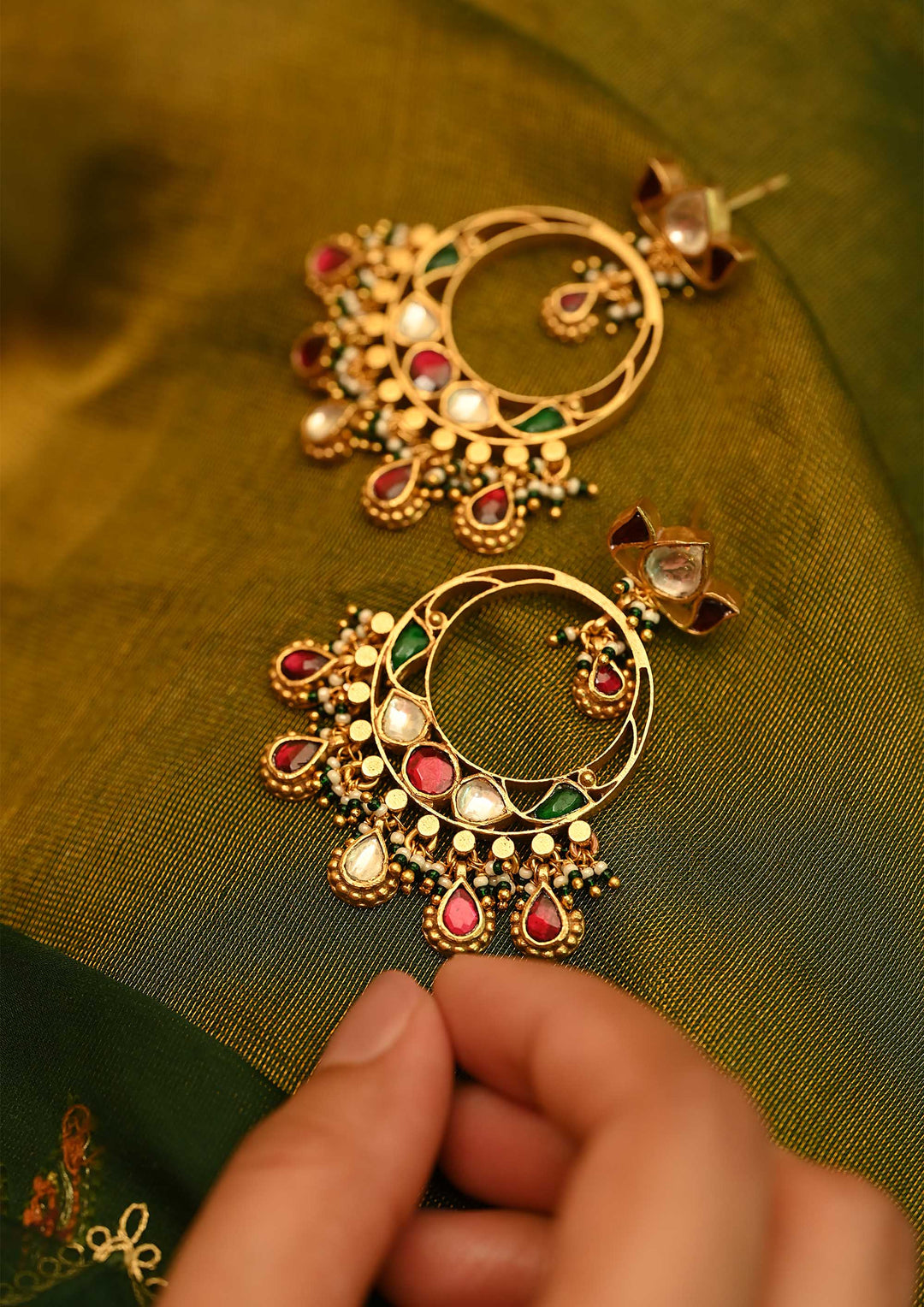 Multicolored Lotus Chaandbali