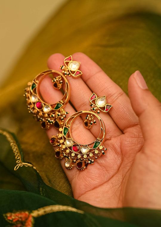 Multicolored Lotus Chaandbali