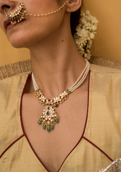 Malabar silver choker necklace discount