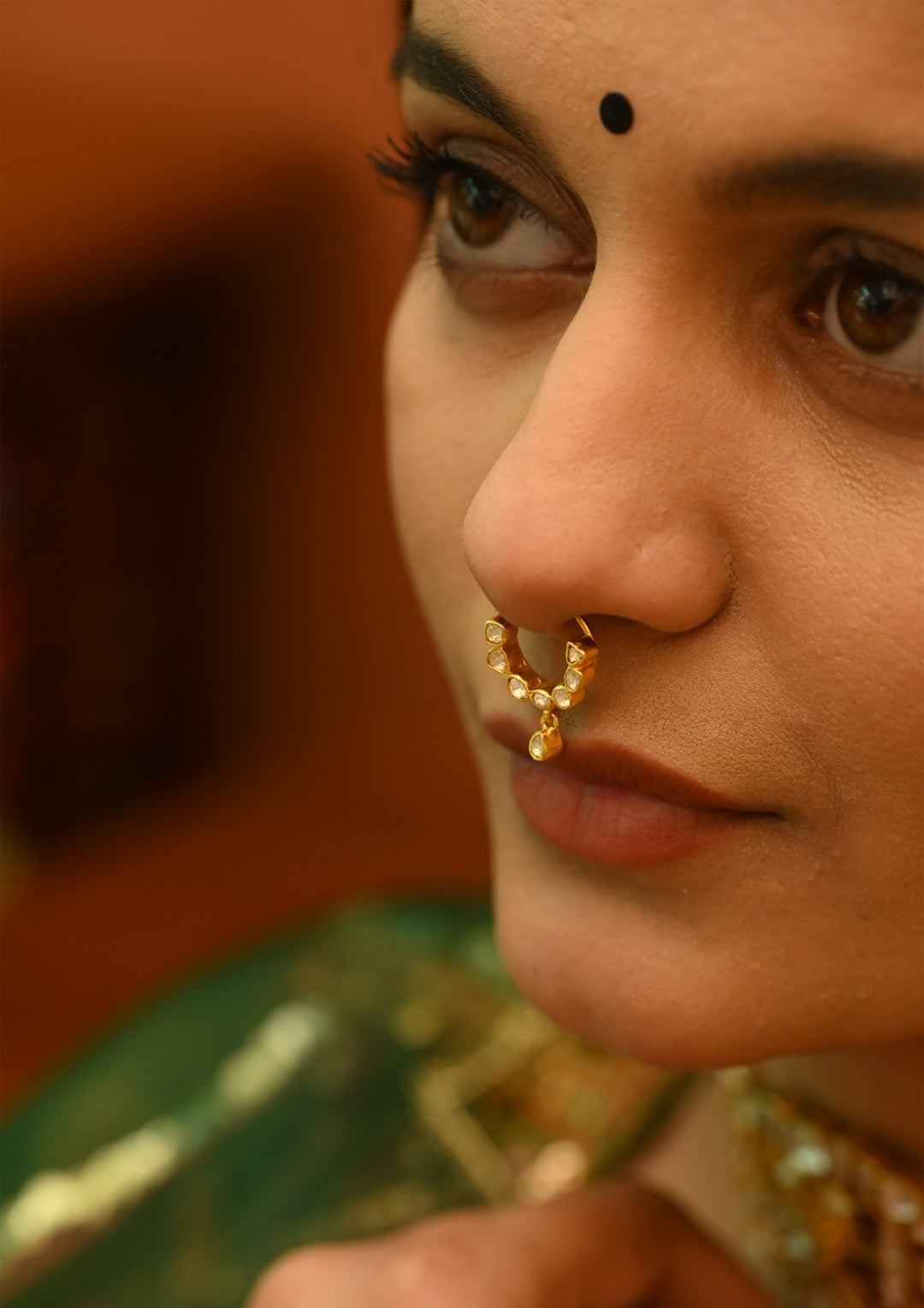 Sterling Silver Apsara Septum Clip-On Nath
