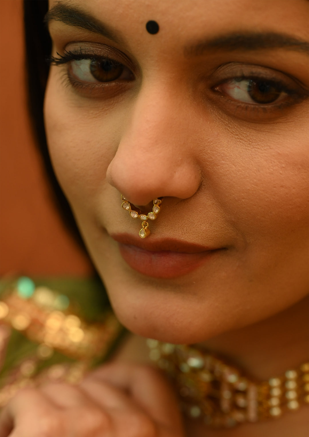 Sterling Silver Apsara Septum Clip-On Nath