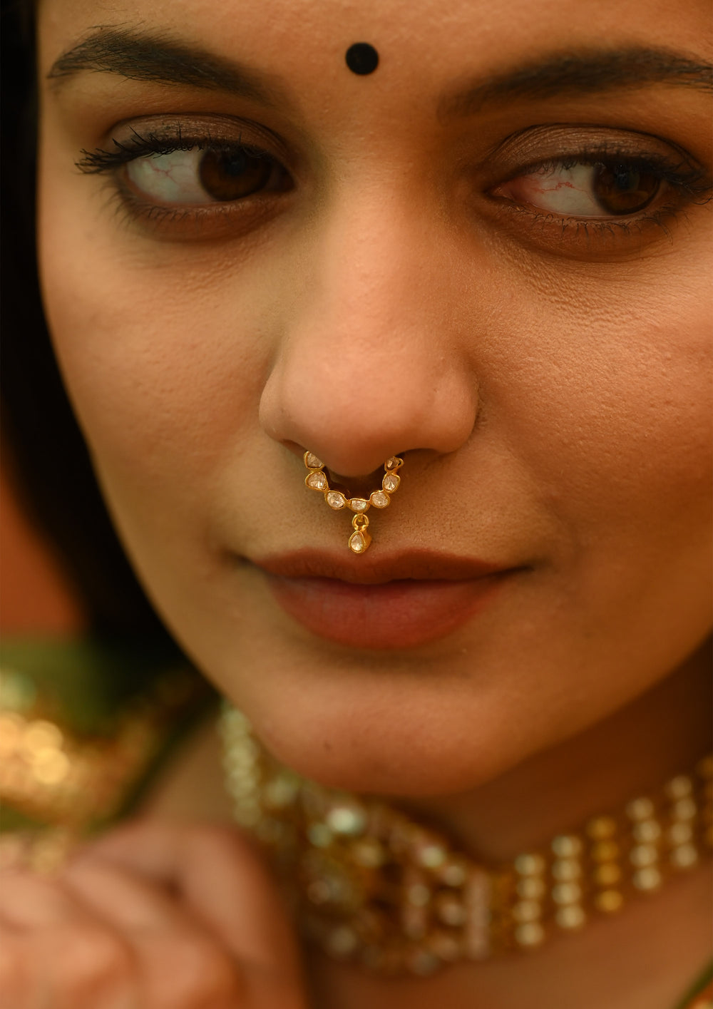 Sterling Silver Apsara Septum Clip-On Nath