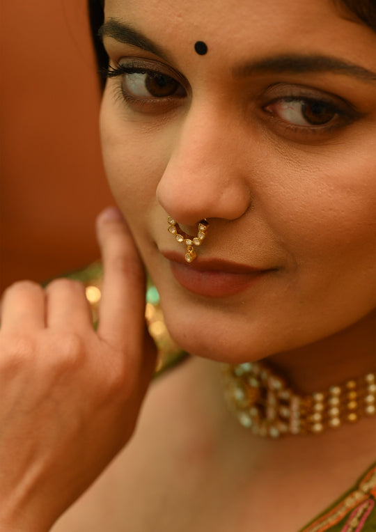 Sterling Silver Apsara Septum Clip-On Nath