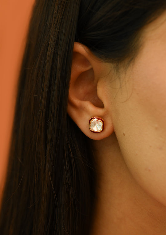 Sterling Silver Red Bodhi Earrings