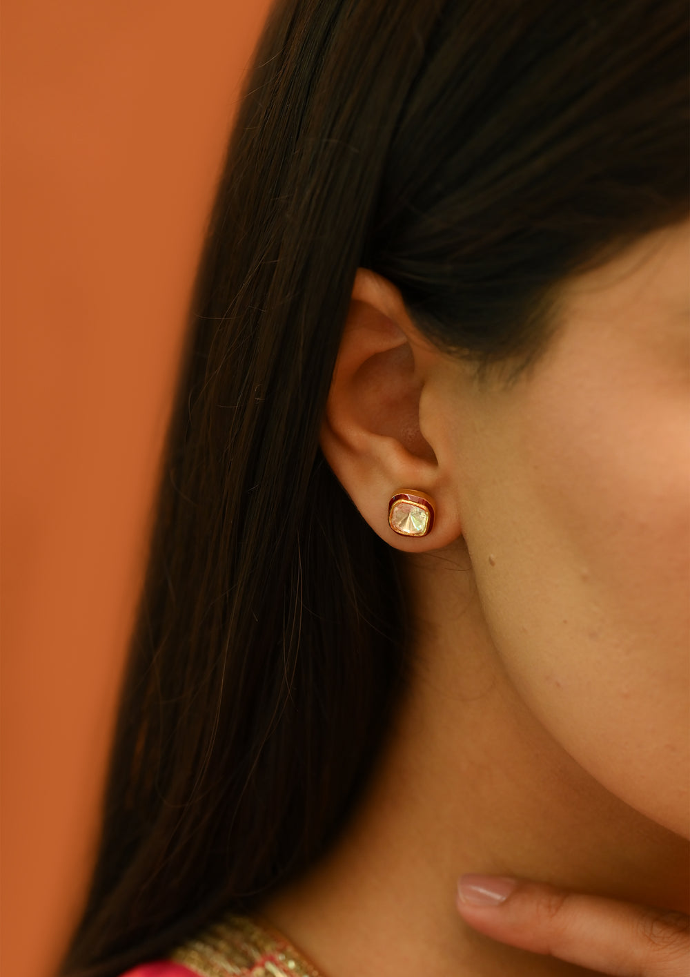 Sterling Silver Red Bodhi Earrings