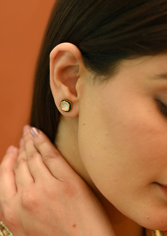 Sterling Silver Green Bodhi Earrings