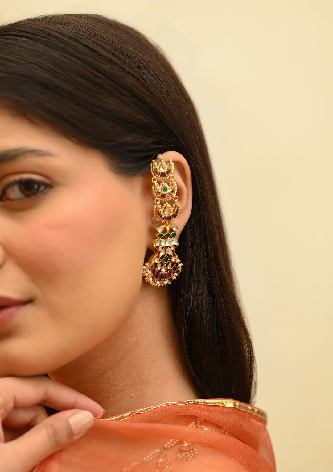 Guldasta Earrings with Kanautis