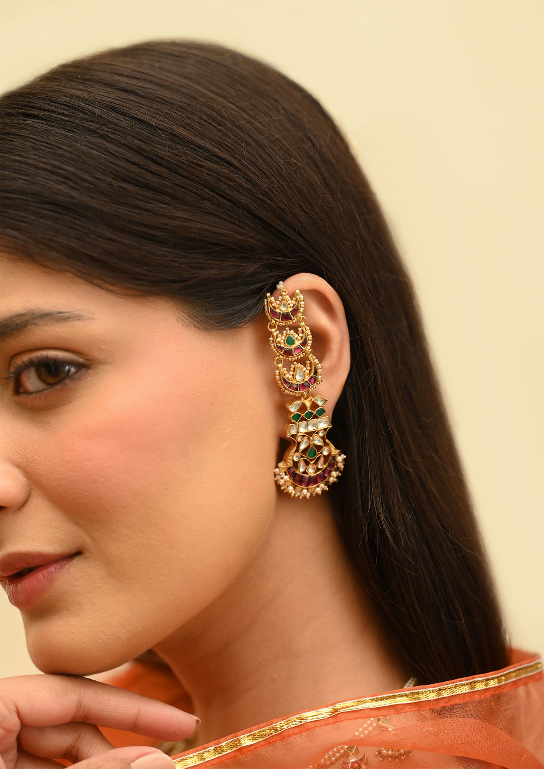 Guldasta Earrings with Kanautis