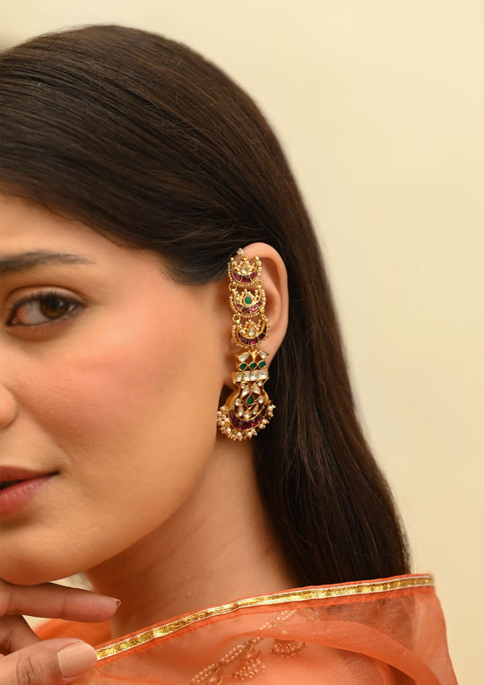 Guldasta Earrings with Kanautis