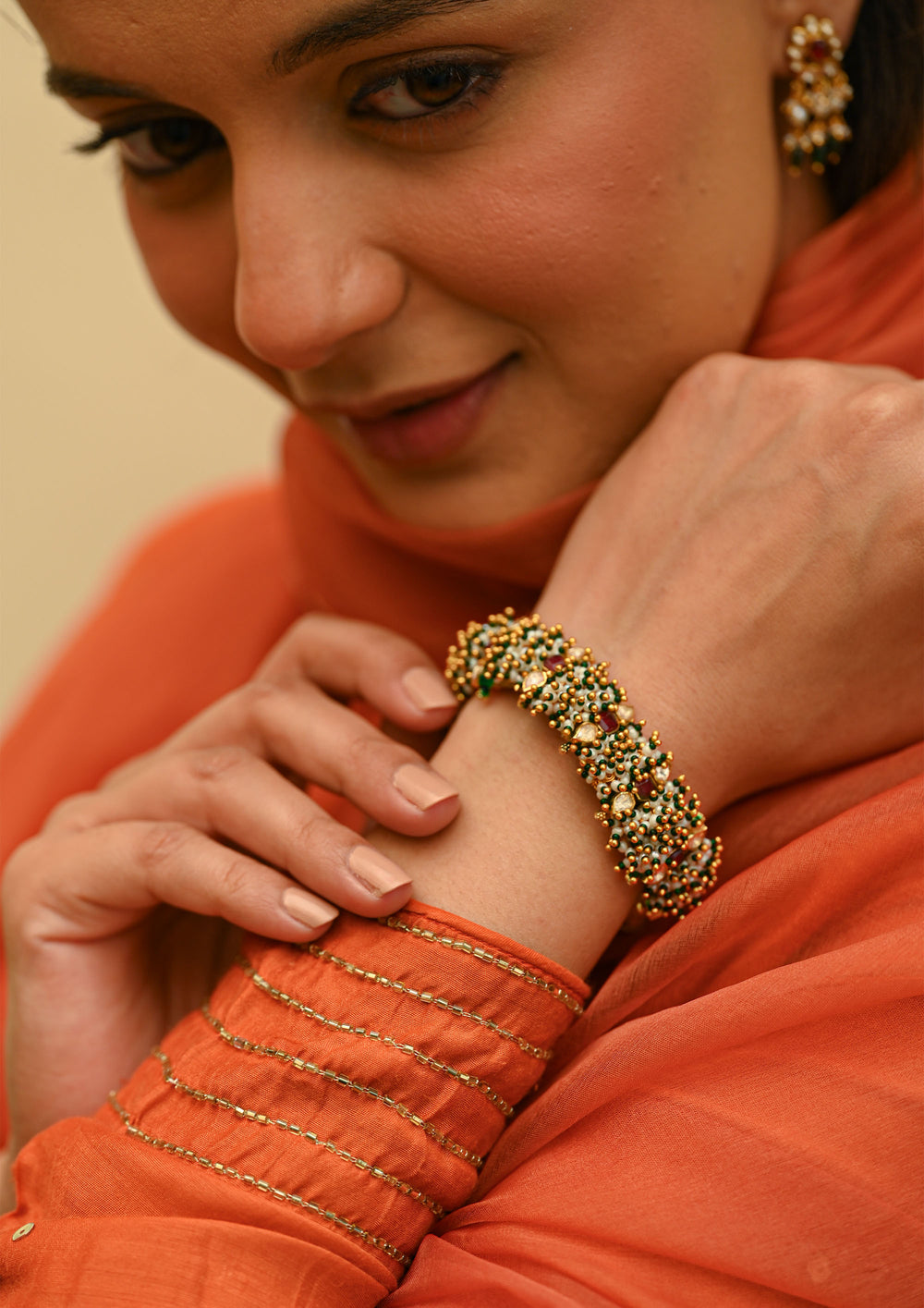 Sterling Silver Albeliya Paunchi Bracelet (Customized Size)