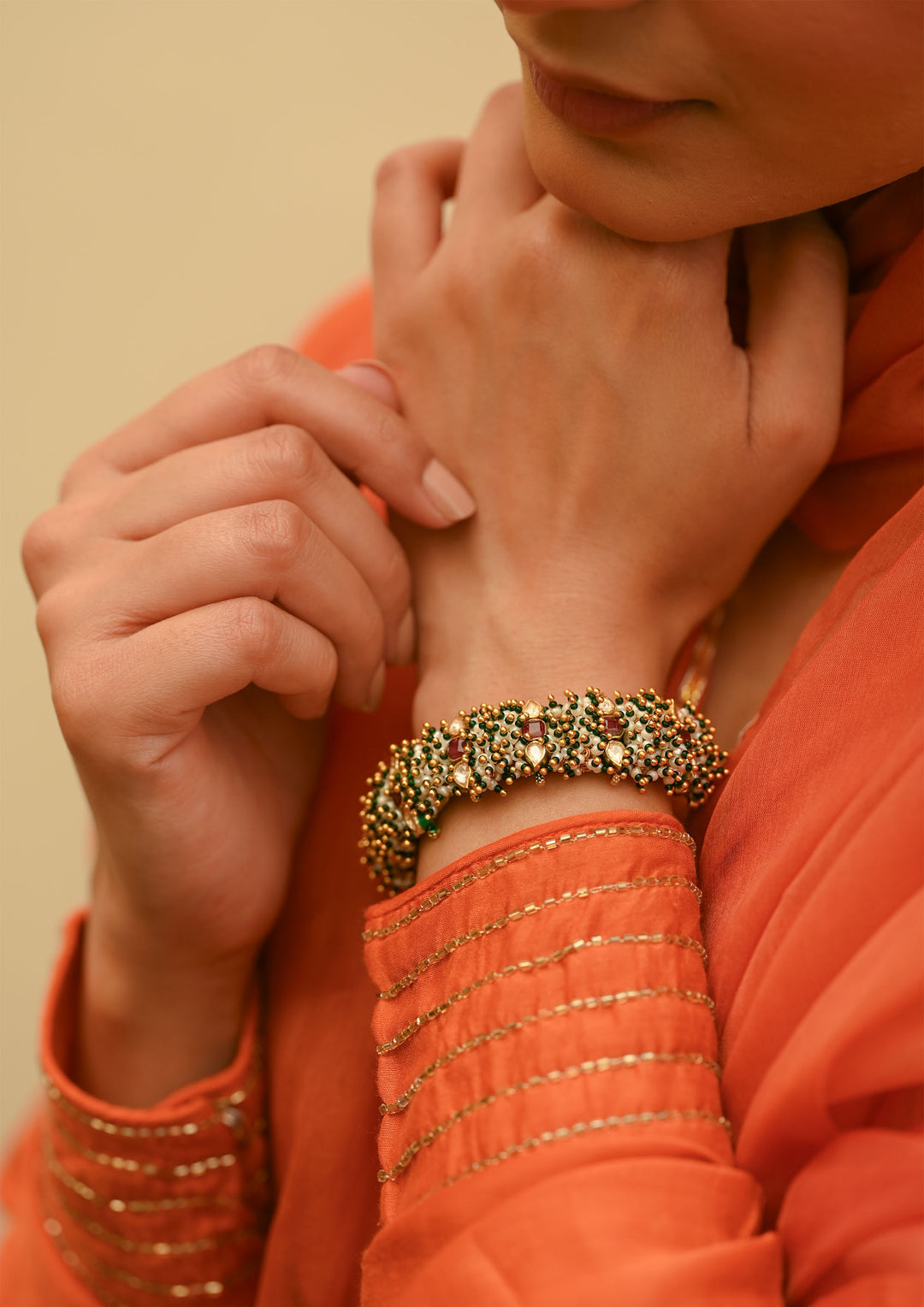 Sterling Silver Albeliya Paunchi Bracelet (Customized Size)