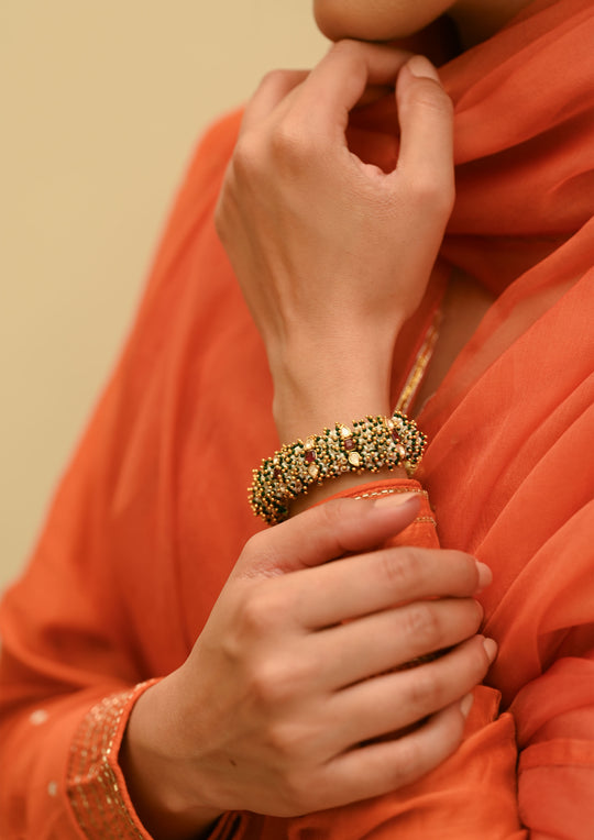 Sterling Silver Albeliya Paunchi Bracelet (Customized Size)