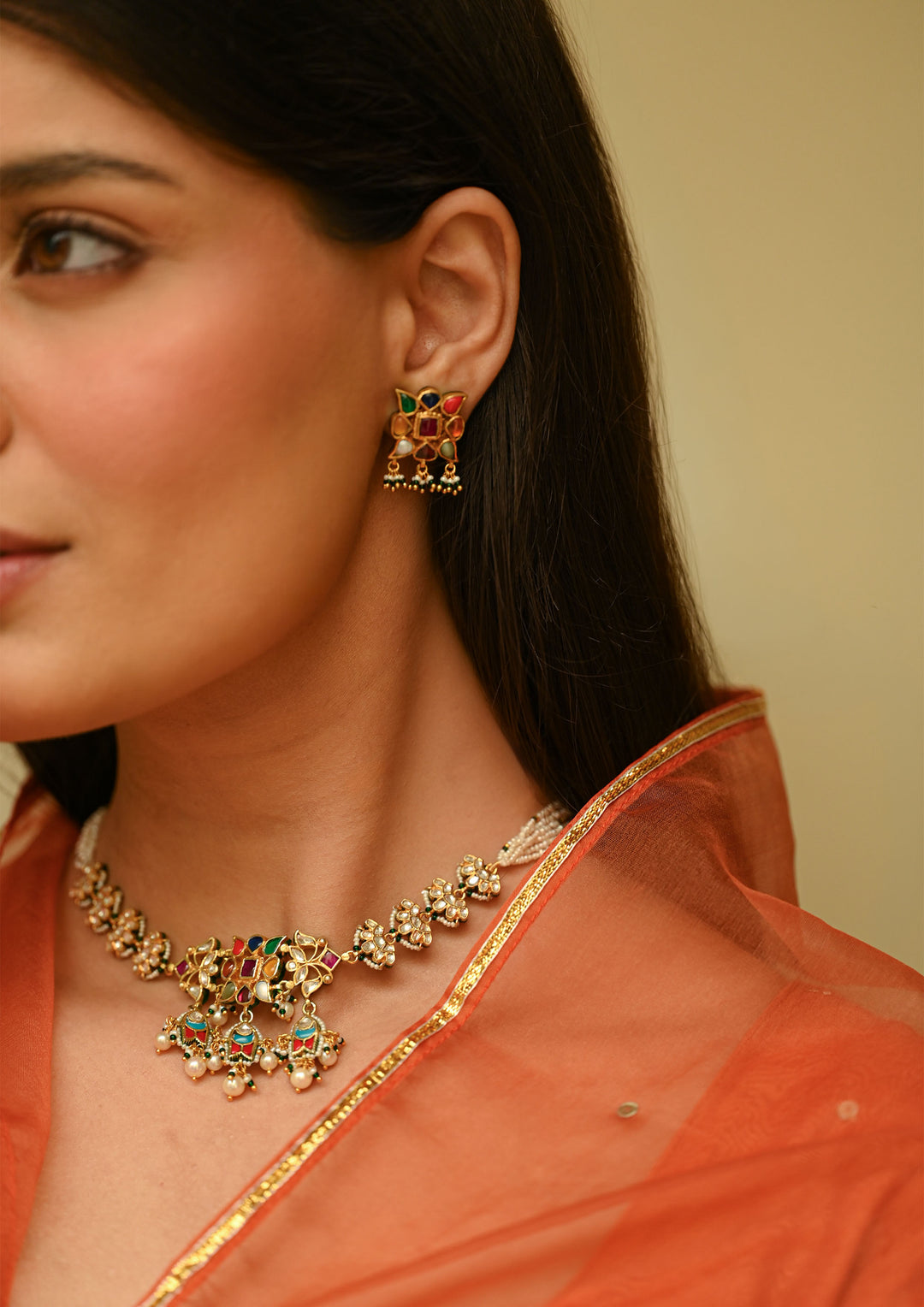Chitranga Navratna Studs Earrings