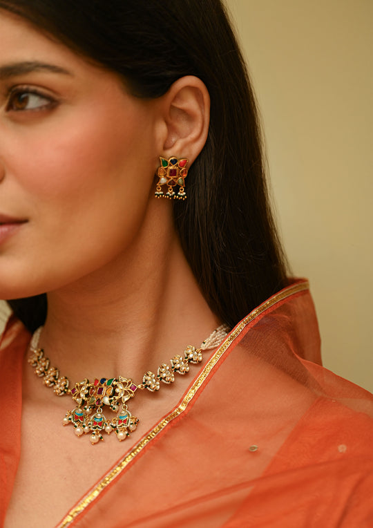 Chitranga Navratna Studs Earrings