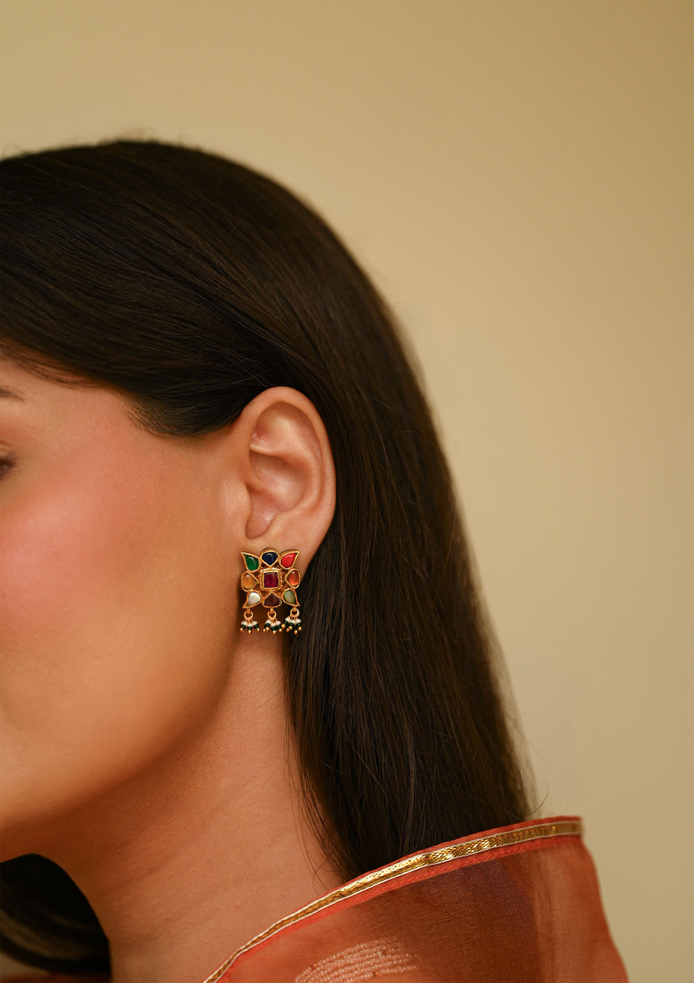Chitranga Navratna Studs Earrings