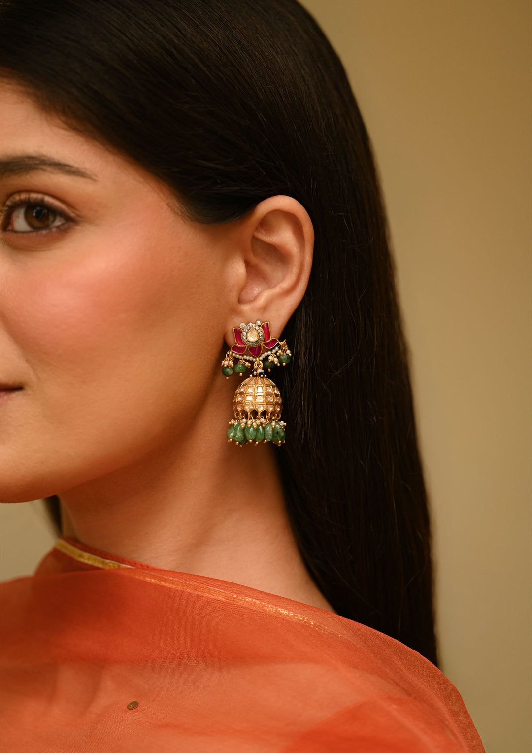 Sterling Silver Shireen Jhumka Earrings