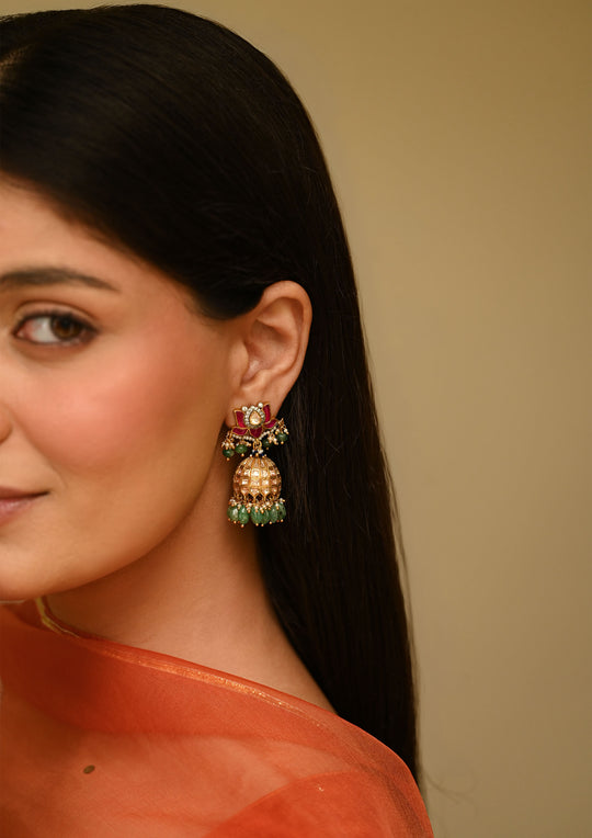 Sterling Silver Shireen Jhumka Earrings