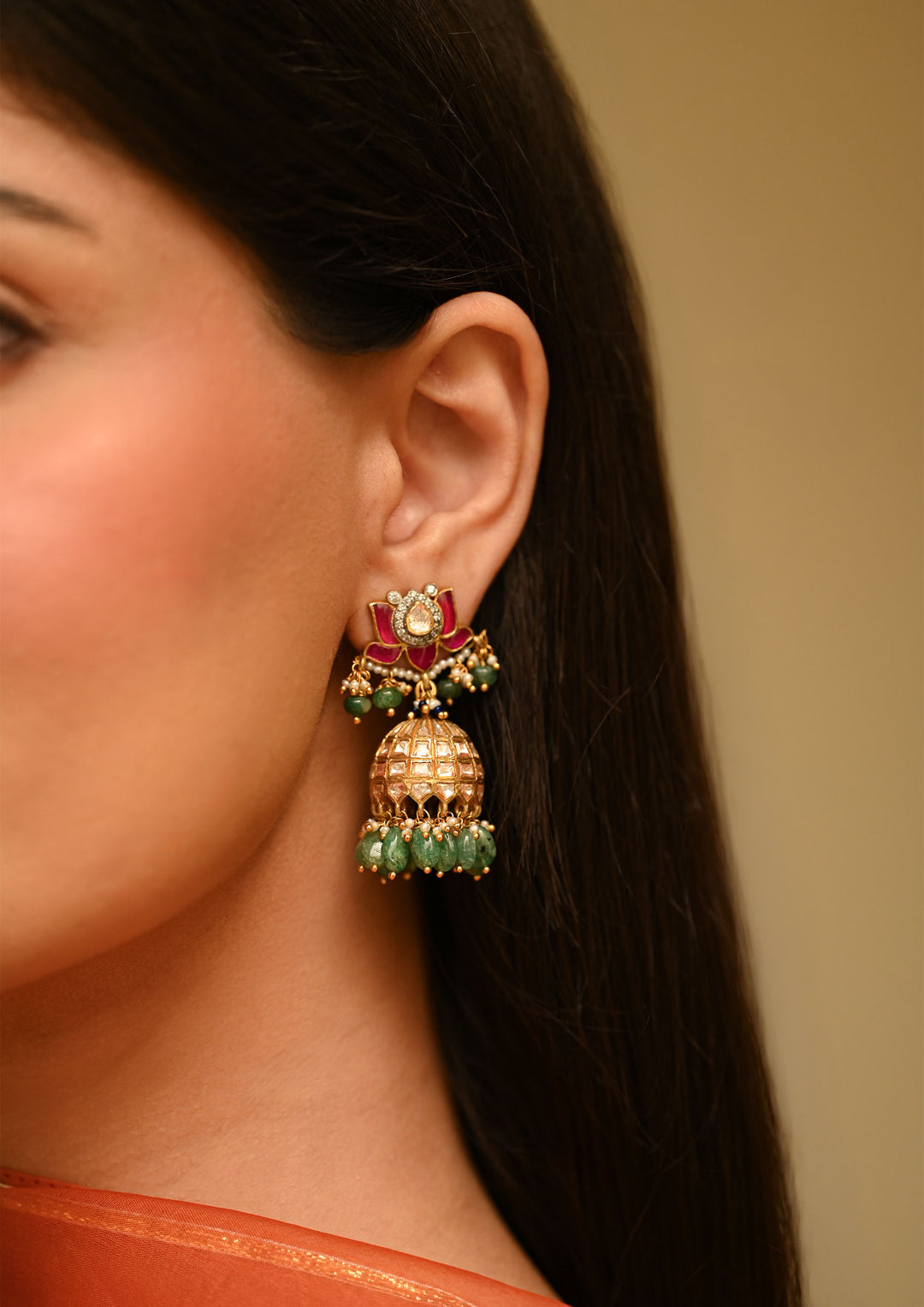 Sterling Silver Shireen Jhumka Earrings