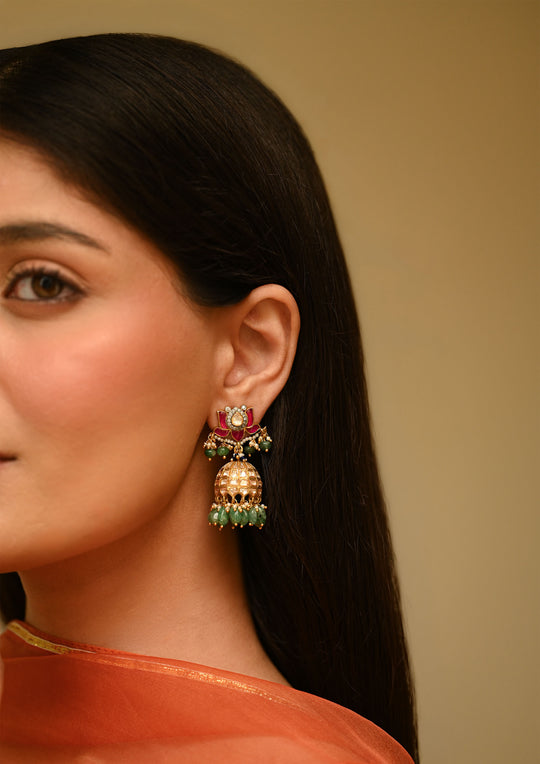 Sterling Silver Shireen Jhumka Earrings