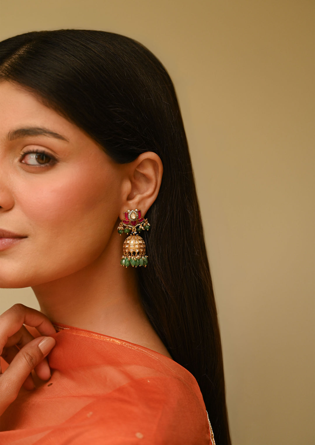 Sterling Silver Shireen Jhumka Earrings