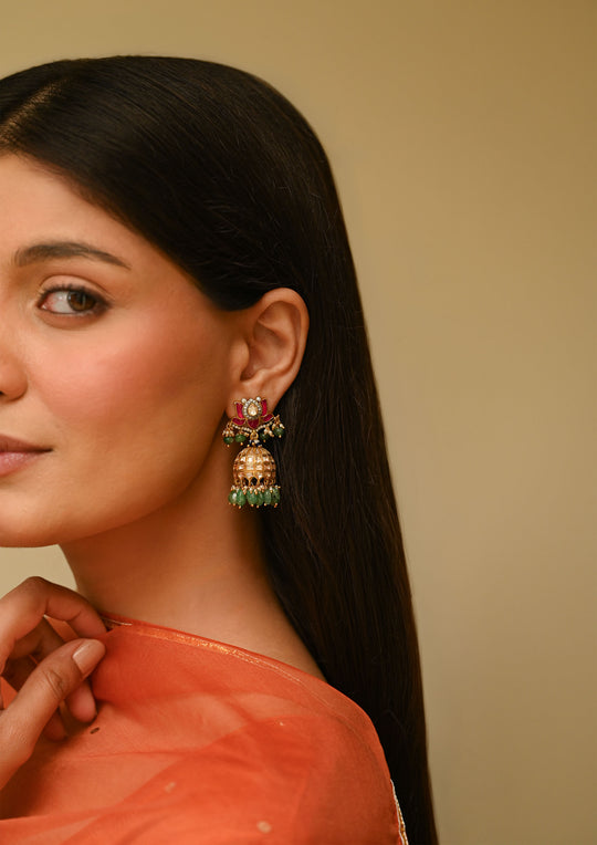 Sterling Silver Shireen Jhumka Earrings