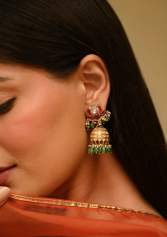 Sterling Silver Shireen Jhumka Earrings