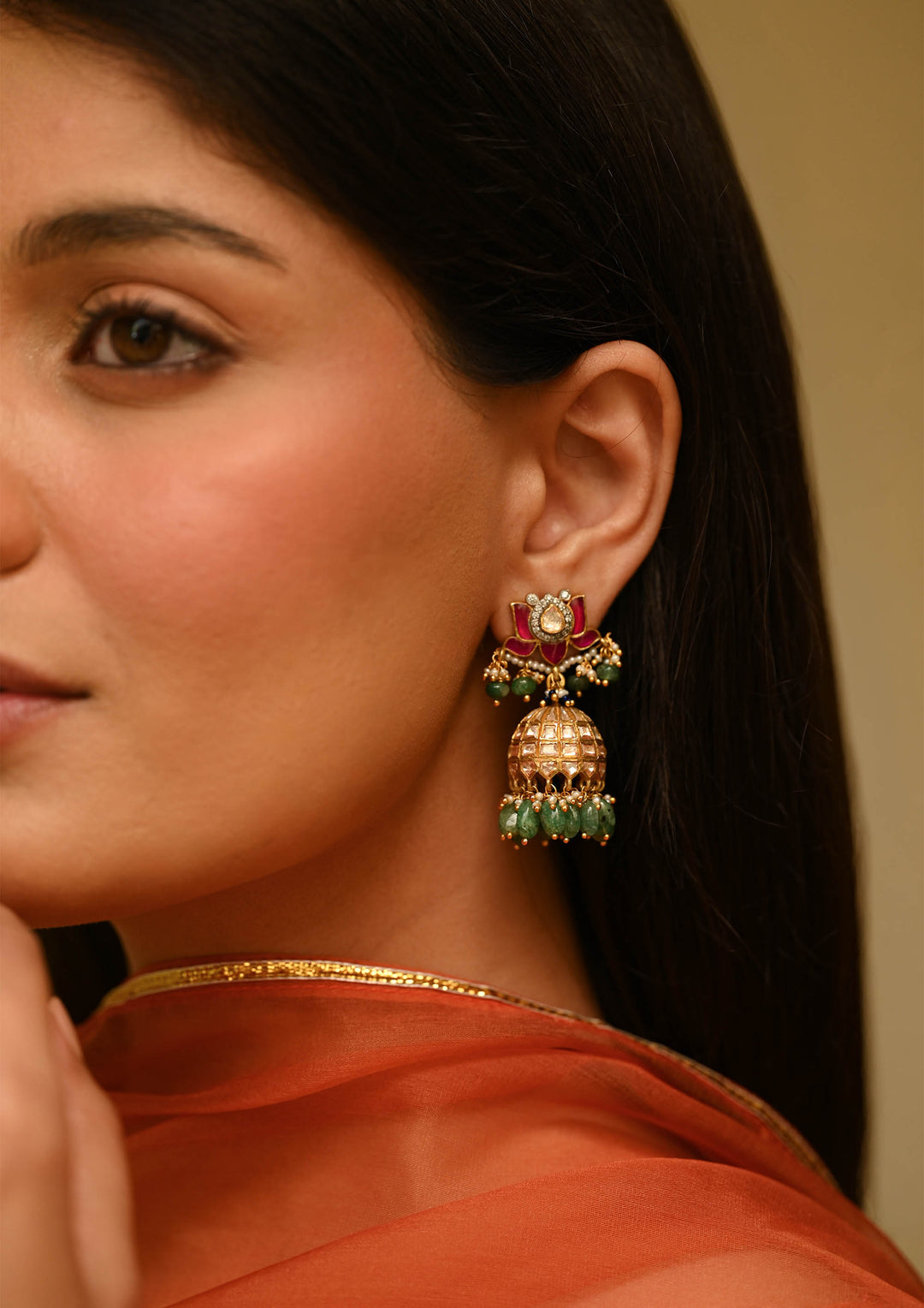 Sterling Silver Shireen Jhumka Earrings