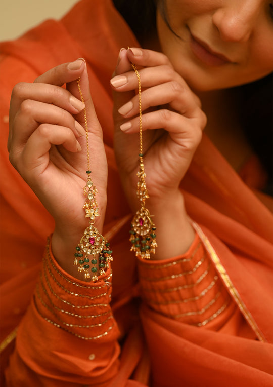 Sterling Silver Shabnam Earrings with Kanauti