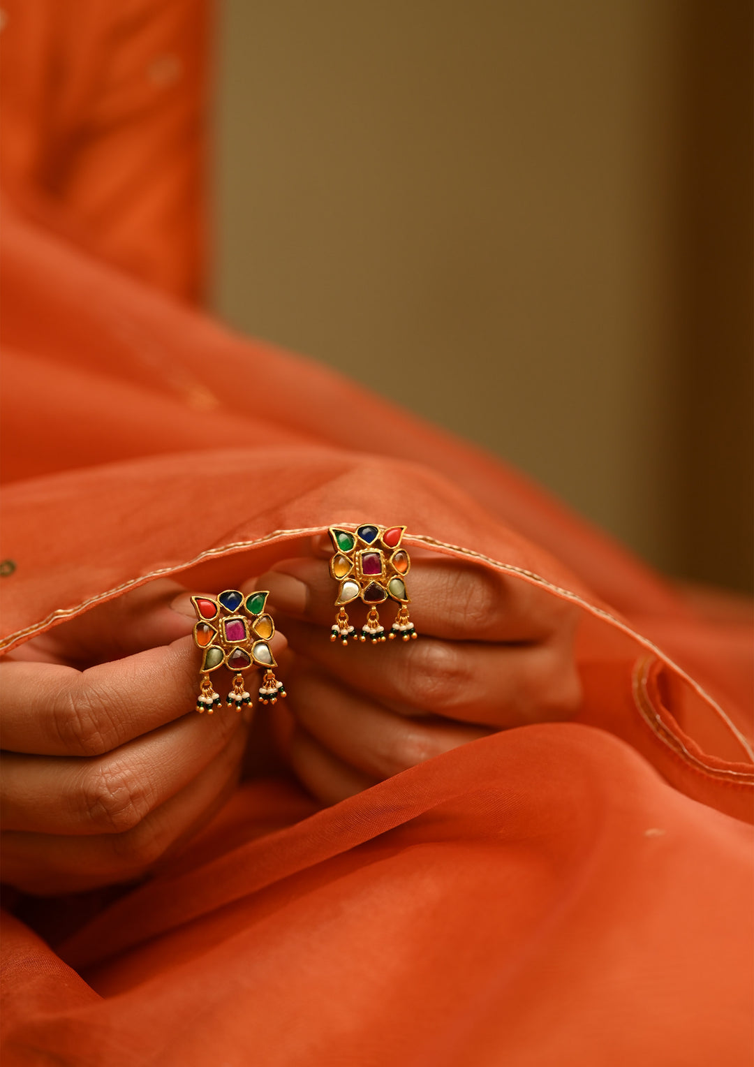 Chitranga Navratna Studs Earrings