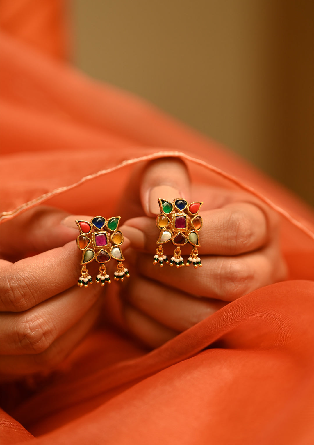 Chitranga Navratna Studs Earrings