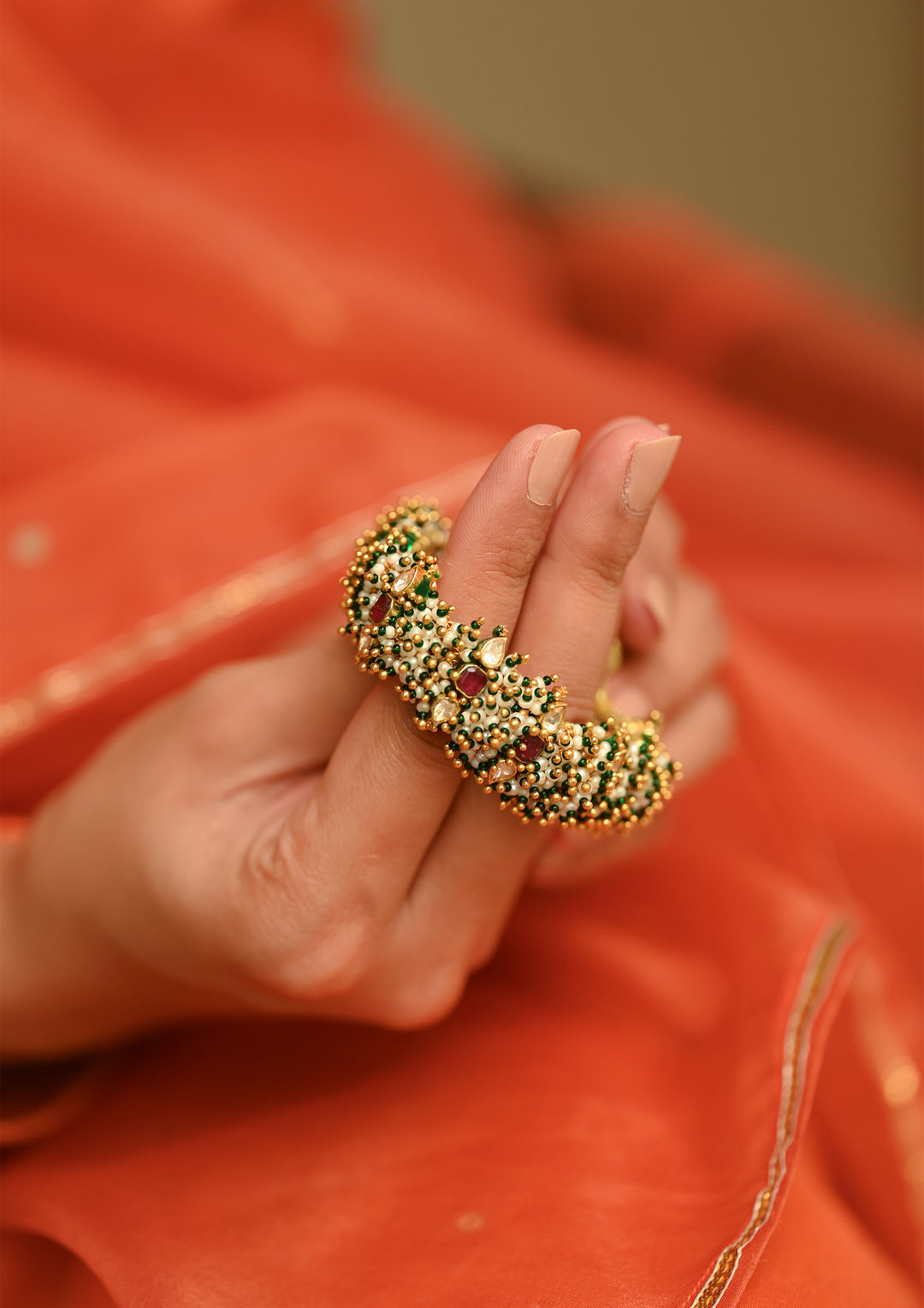 Sterling Silver Albeliya Paunchi Bracelet (Customized Size)