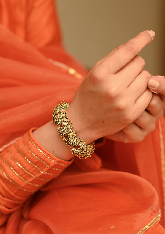 Sterling Silver Albeliya Paunchi Bracelet (Customized Size)