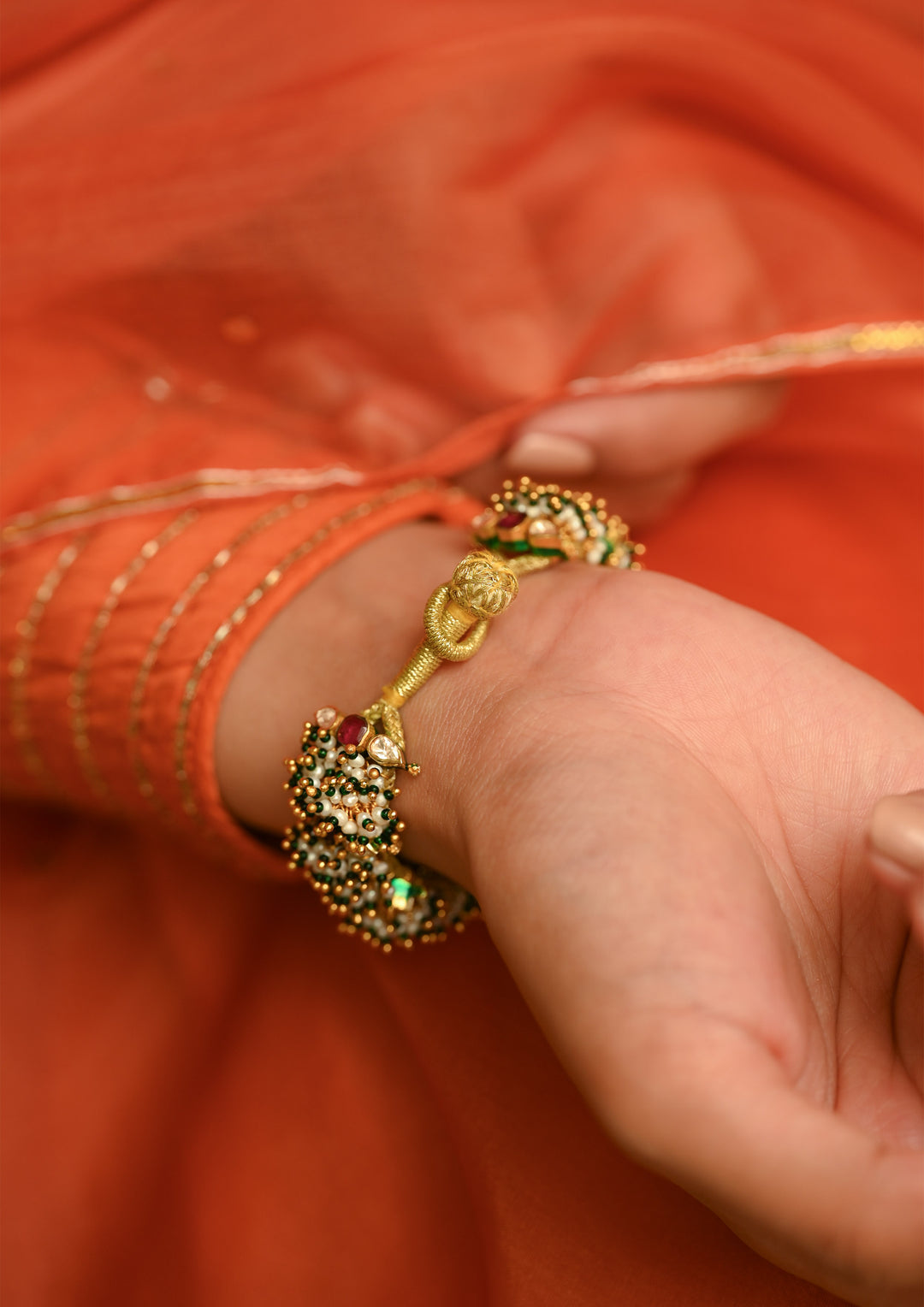 Sterling Silver Albeliya Paunchi Bracelet (Customized Size)