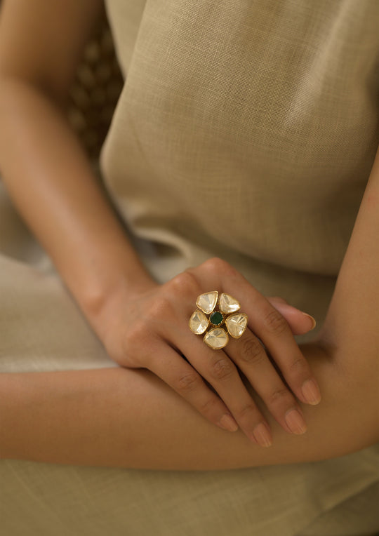 Sterling Silver Frangipani Ring with Adjustable Band