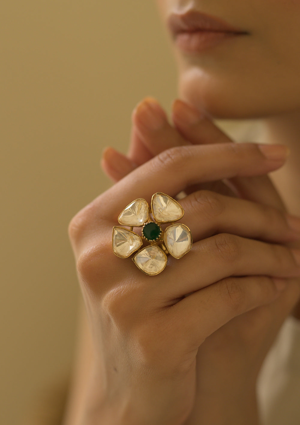 Sterling Silver Frangipani Ring with Adjustable Band