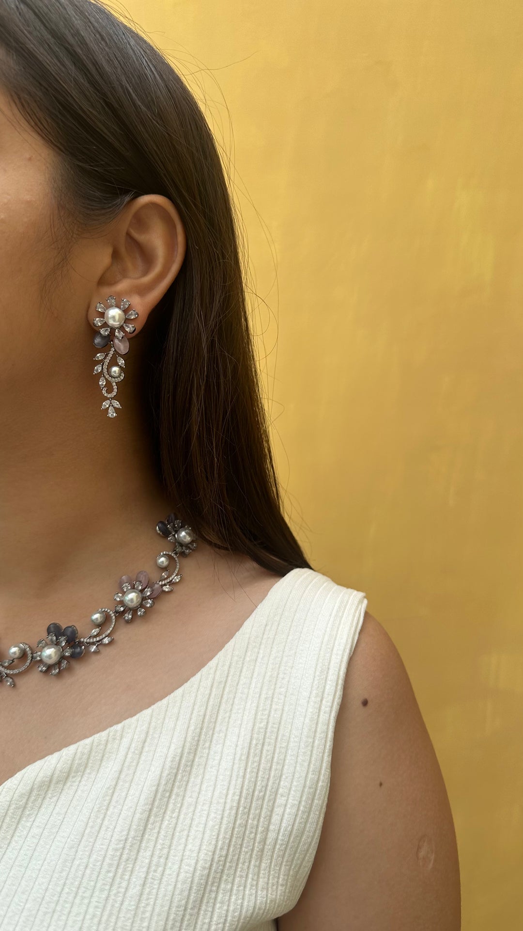 Periwinkle Necklace and Earrings